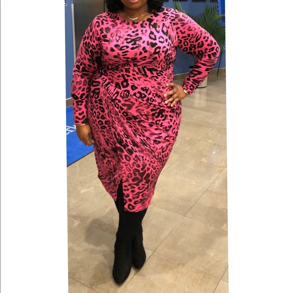 Rachel Roy Pink Animal Print Dress